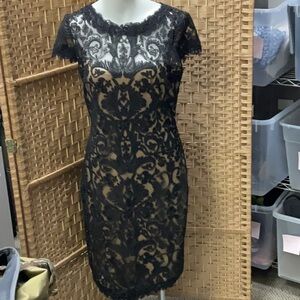Tadashi Shoji Black Lace Midi Dress